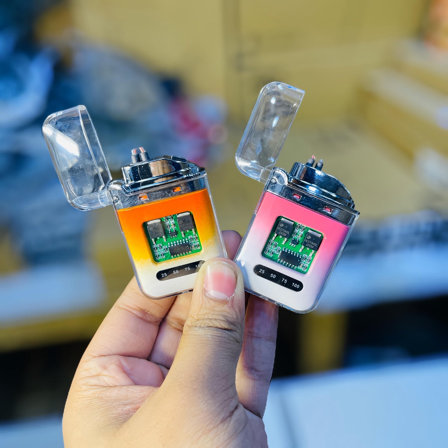 New Ultra Mini Transparent Double ARC Rechargeable Lighter JL-335