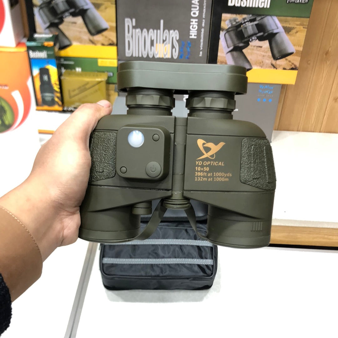 10x50 Waterproof Military Binoculars Built-in Rangefinder Compass