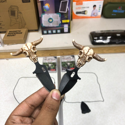 Multifunctional OX Skull Mini Neck Push Dagger
