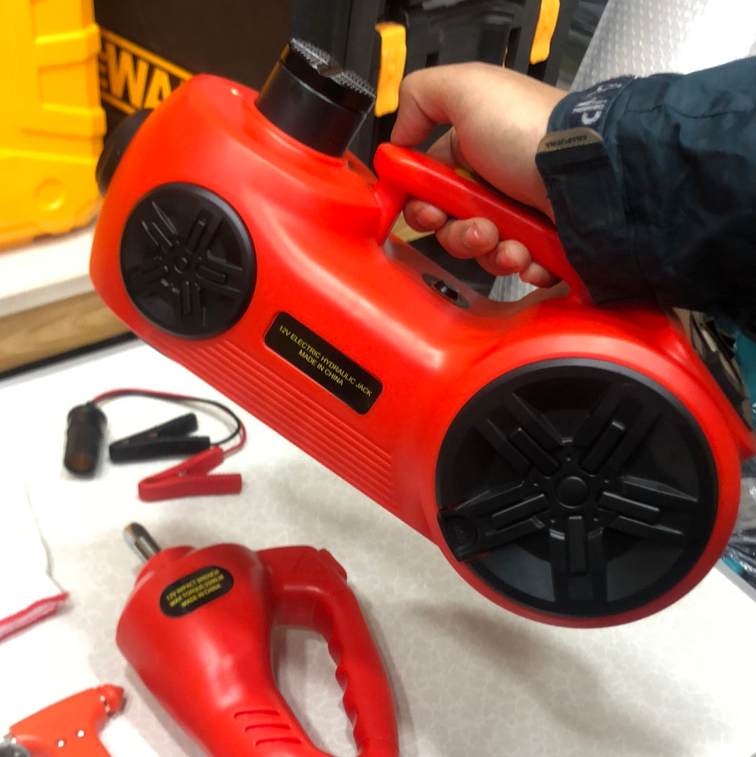 Portable Hydraulic Car Jack With Air Compressor & Tire Wrench