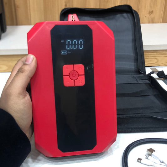 New 4-in-1 High Power Jump Starter,  Air Compressor, Power Bank