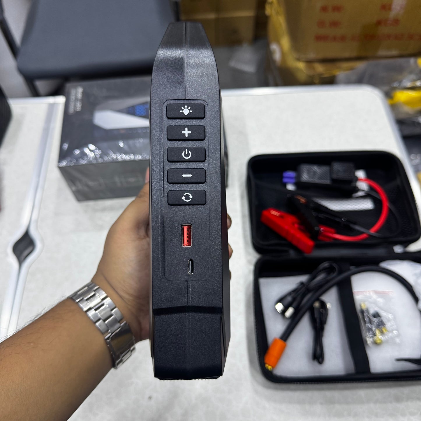 High Power 4-in-1 Multifunctional Jump Starter With Inflator and Power Bank LD-12