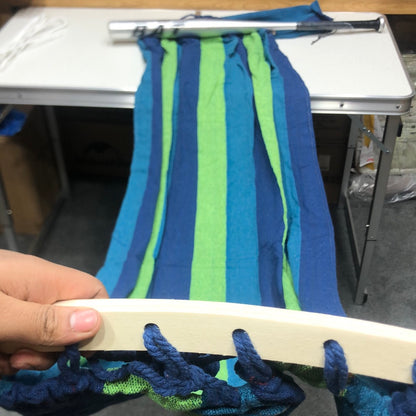 Outdoor Hammock with Wooden Spread Bars