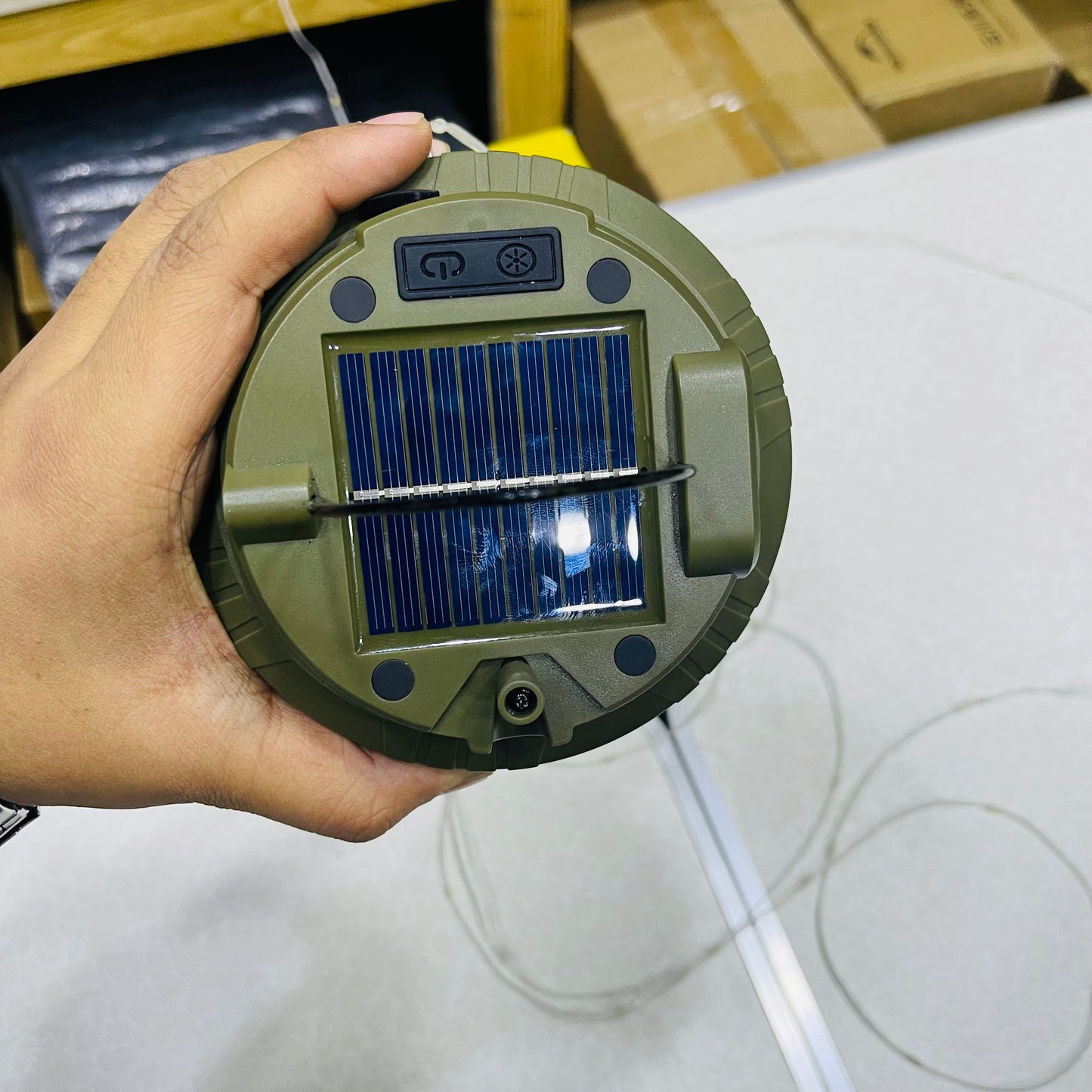 Solar Powered Dual Light Source Camping Light + 20M Atmosphere String Light