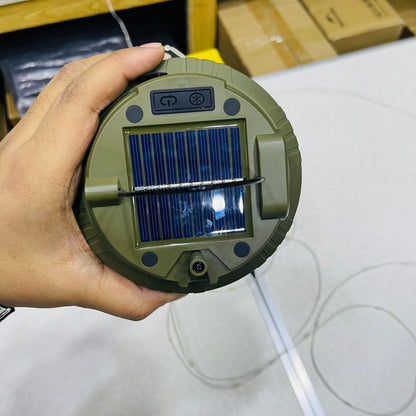 Solar Powered Dual Light Source Camping Light + 20M Atmosphere String Light