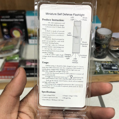 The Mini USB Keychain Stun Tool Rechargeable With LED Flashlight