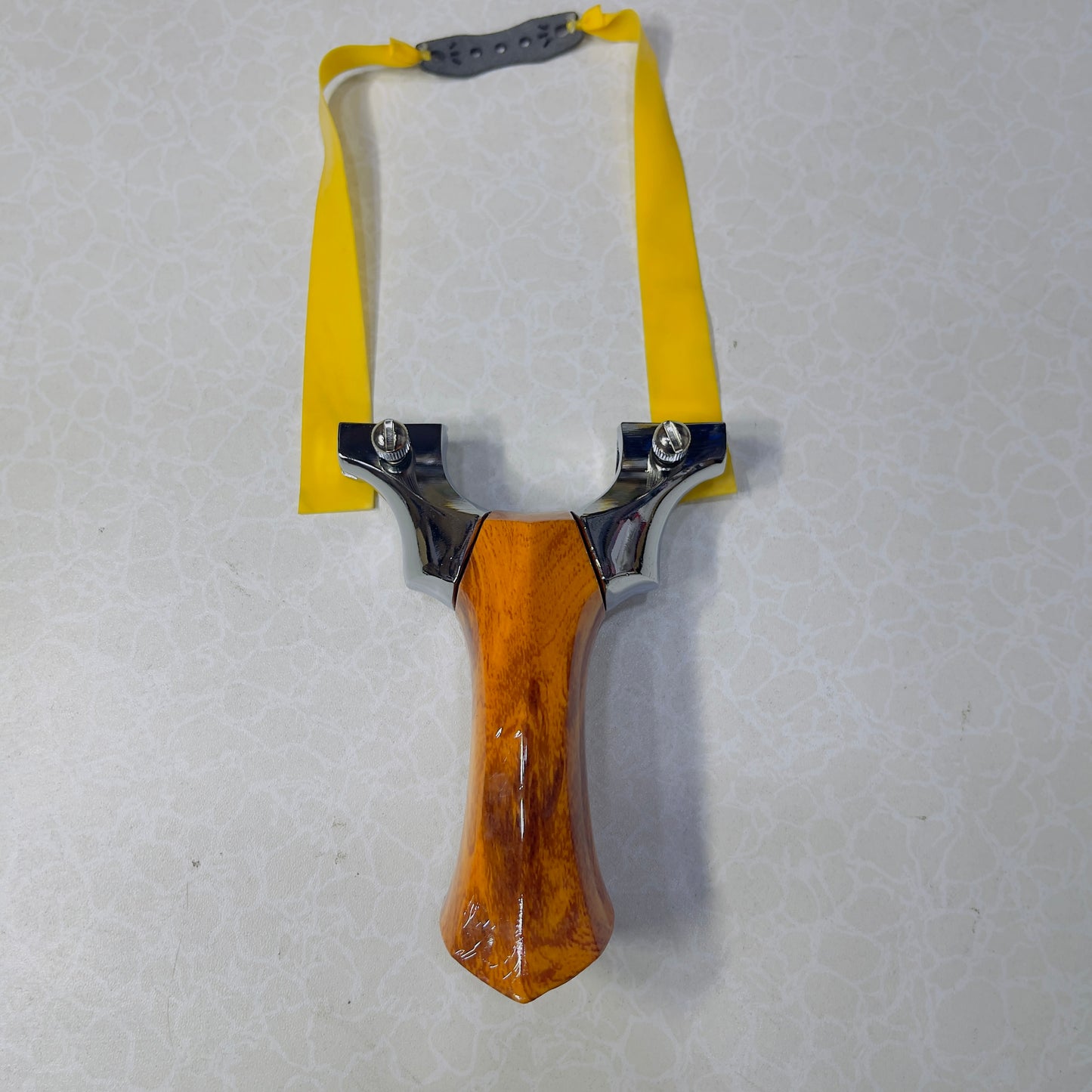 New Hunting Poly Wood Handle Stainless Slingshot With 100 Mud Balls