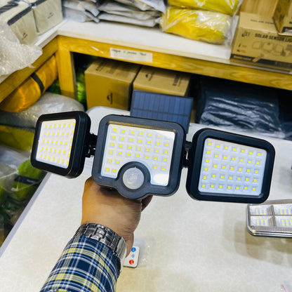 Solar 3 Heads Motion Sensor Outdoor Waterproof Garden Light With Remote Control