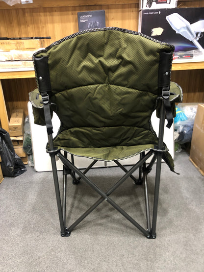 CAMP MASTER Deluxe Padded Cotton Portable Metal Arm Foldable Outdoor Chair