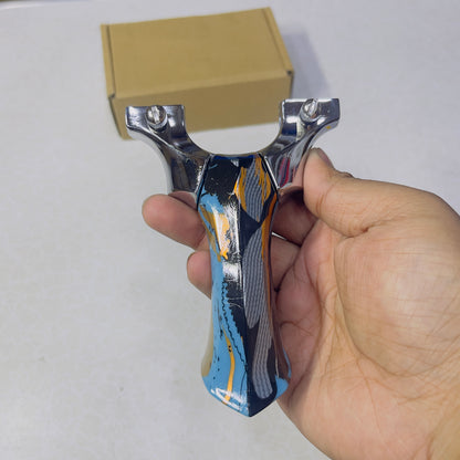 New Hunting Poly Wood Handle Stainless Slingshot With 100 Mud Balls