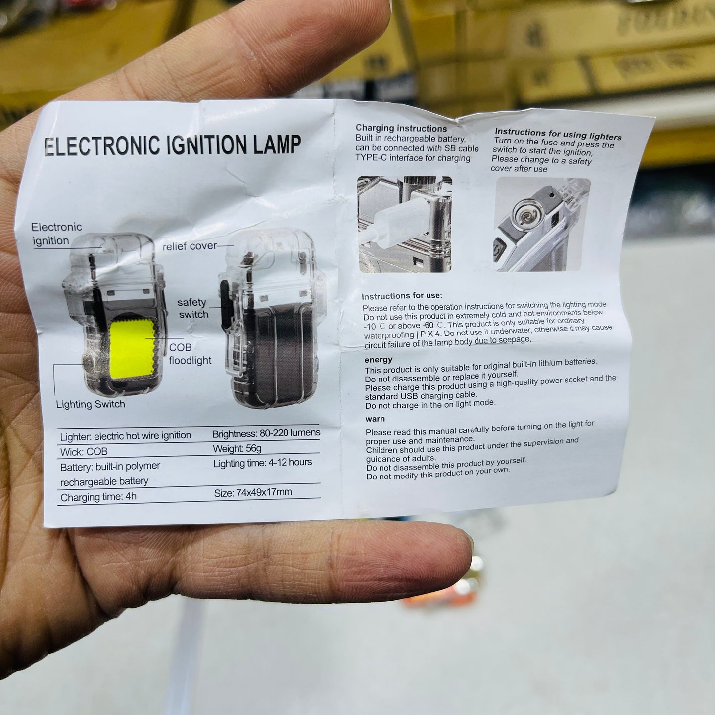 New Transparent Rechargeable COB Lamp + Cigarette Plasma Lighter