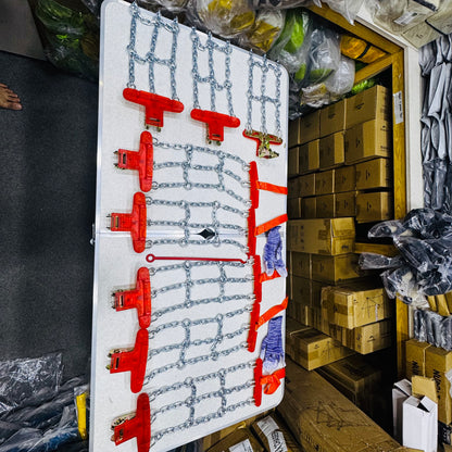 8Pcs Stainless Steel Anti-Slip/Anti-Skid Snow Chains For Car Tyres