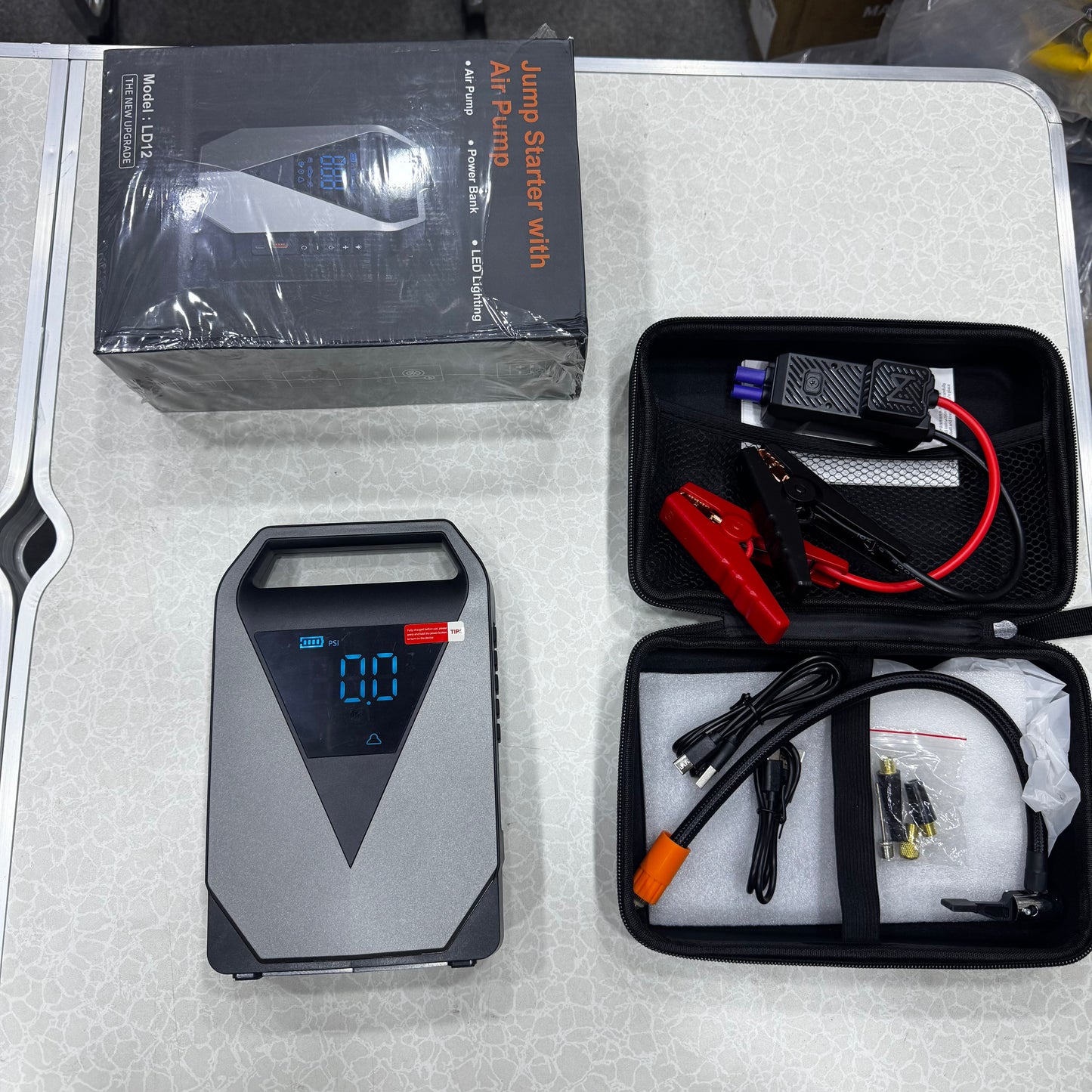 High Power 4-in-1 Multifunctional Jump Starter With Inflator and Power Bank LD-12