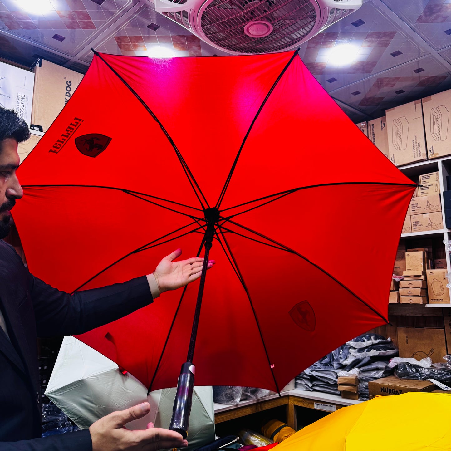 FERRARI 3-4 Persons Outdoor Automatic Folding Umbrella