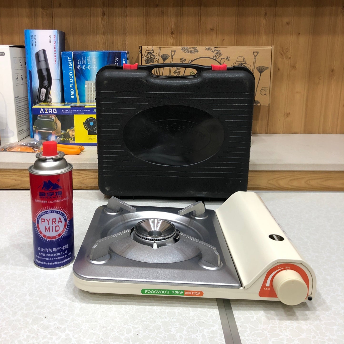 FooYoo 3.5KW Portable Outdoor Picnic Suitcase Gas Stove with Can