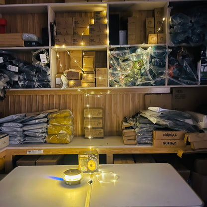 Solar Powered Dual Light Source Camping Light + 20M Atmosphere String Light