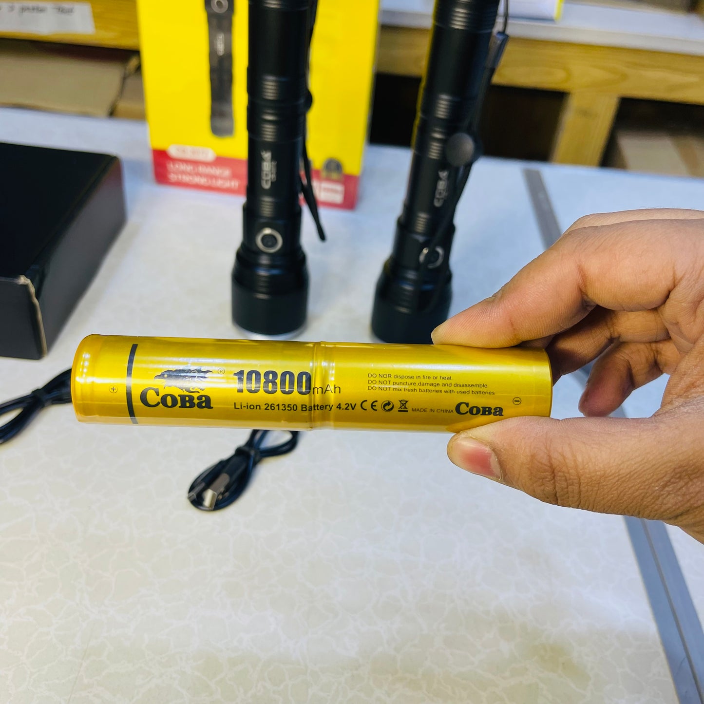 COBA Combo Pack Of 2 Led Long Range Flashlight CB-2072