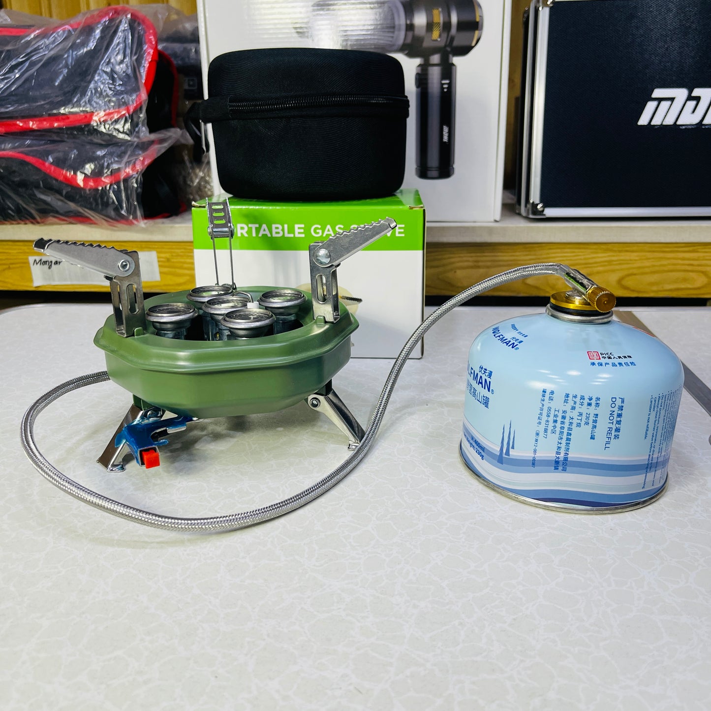 New Portable Five-Burner Metallic Travel Gas Stove With Bag MA-605