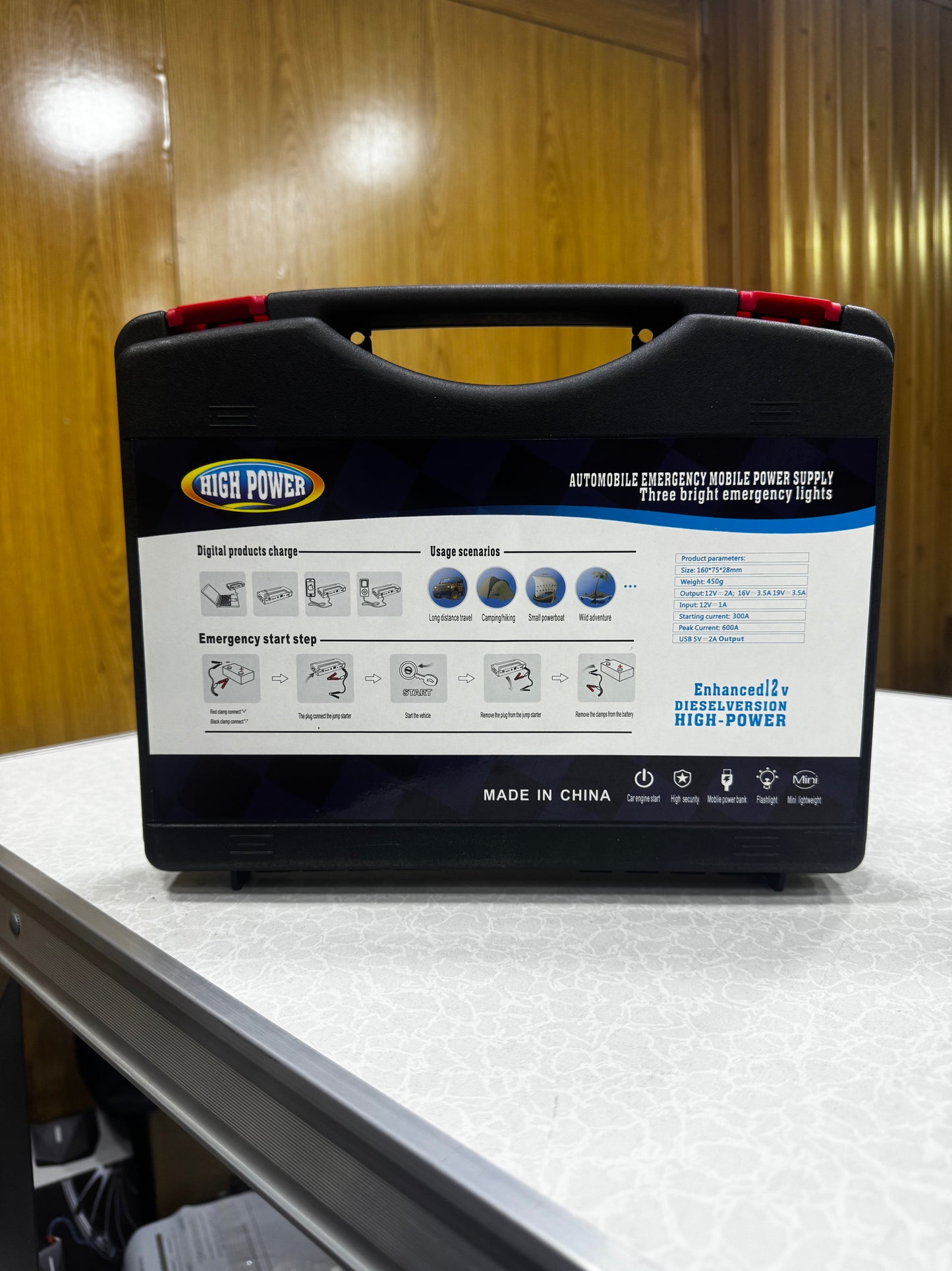 Powerful Car Jump Starter Battery Pack Rechargeable With Led