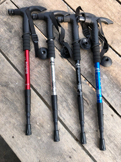 Tactical High Quality Alluminium Hiking stick with Led Flashlight