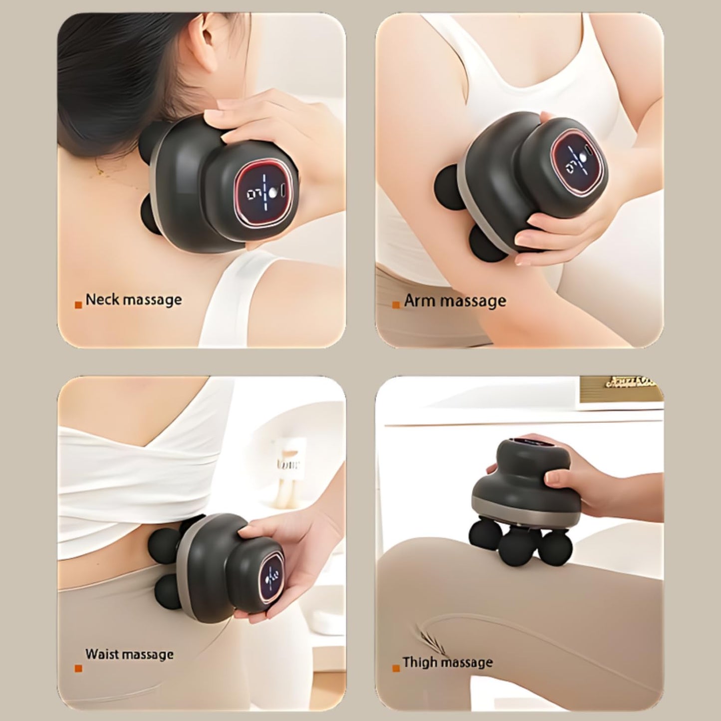 MDHL Four-Headed Deep Tissue Percussion Therapy Body Massager