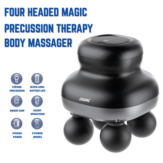MDHL Four-Headed Deep Tissue Percussion Therapy Body Massager