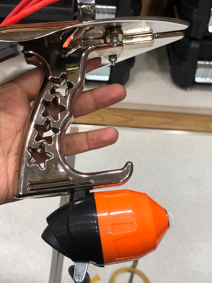 Metal Bow Head Catapult Slingshot with Fishing Reels for Outdoor Hunting