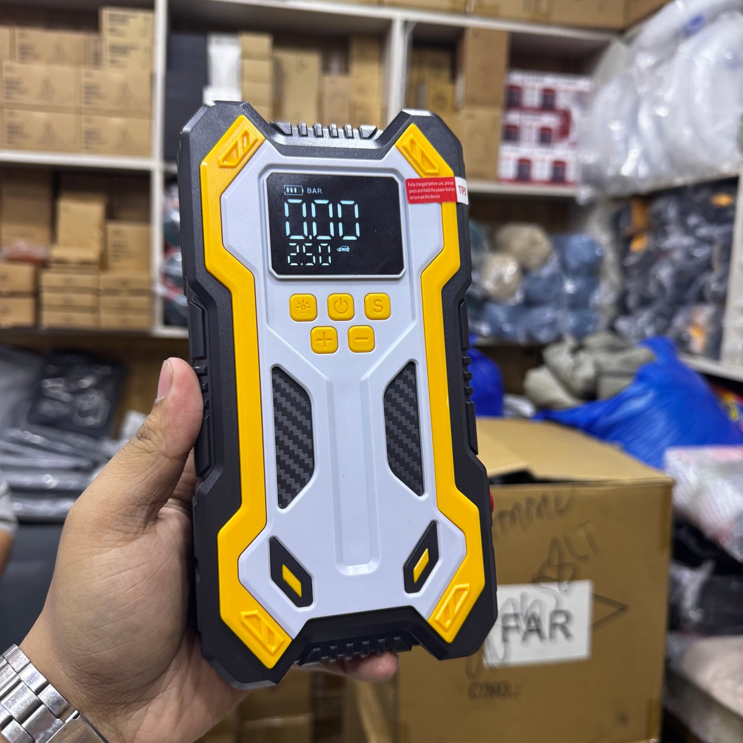 New N3 Portable 4 in 1 Jump Starter With Air Pump PowerBank & Emergency Flashlight