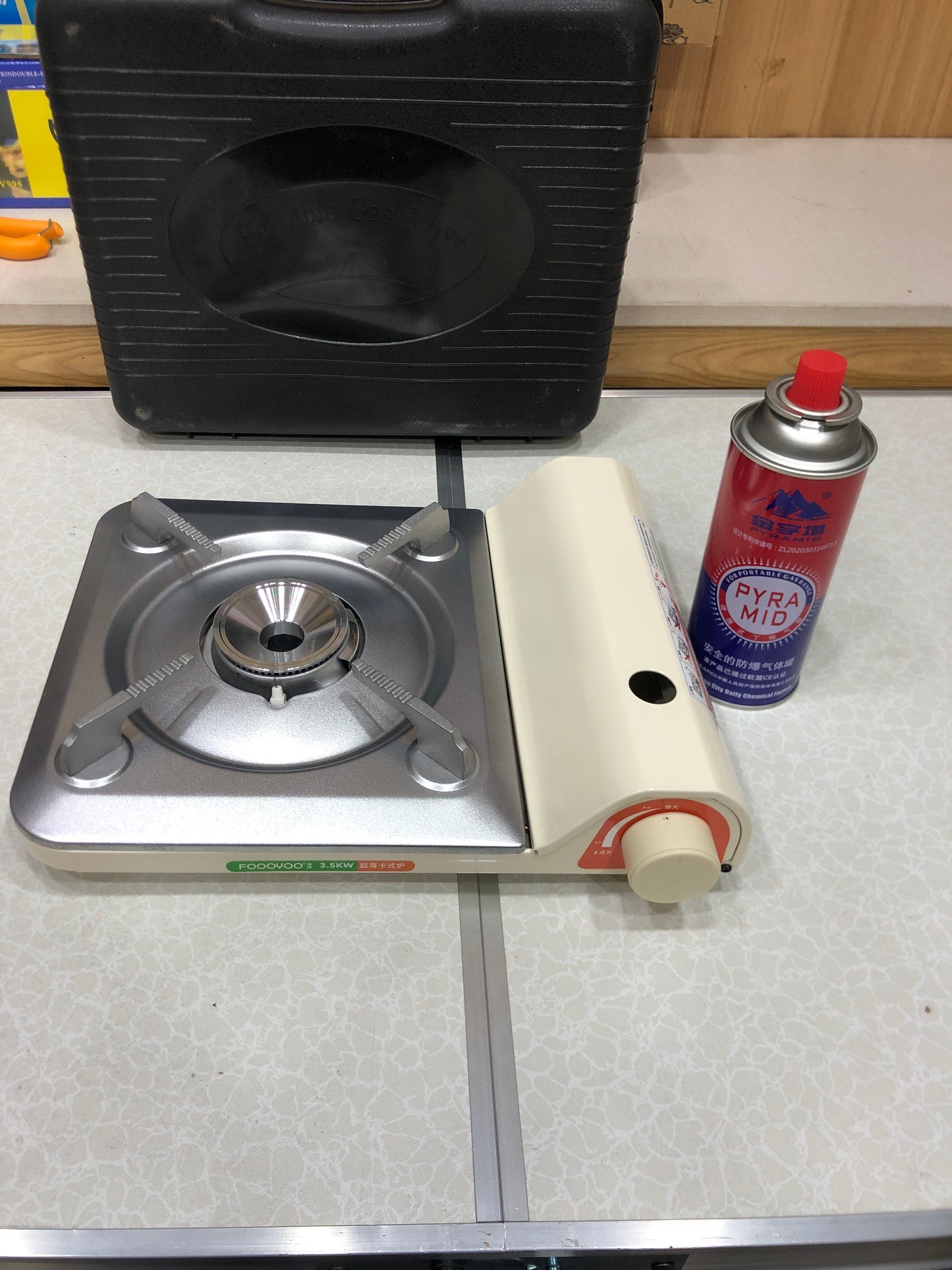 FooYoo 3.5KW Portable Outdoor Picnic Suitcase Gas Stove with Can