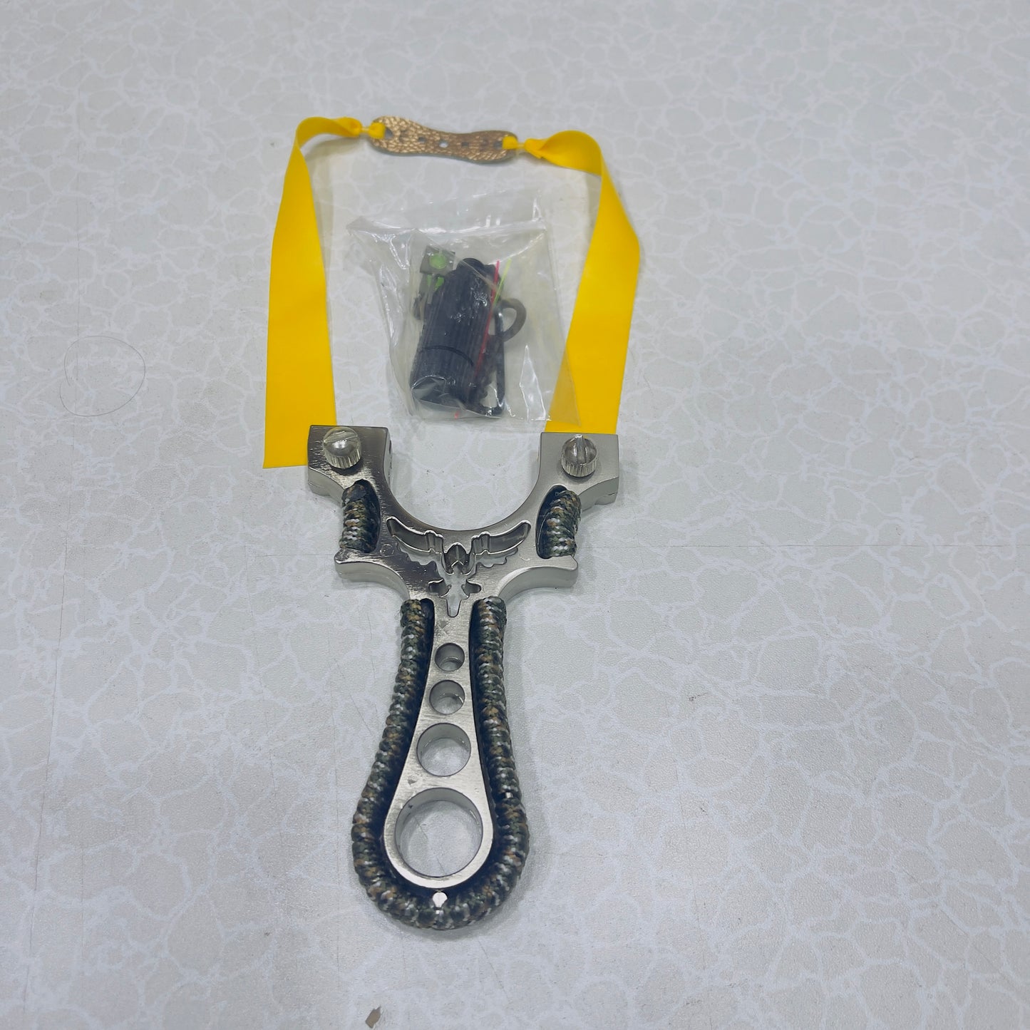 Outdoor Professional Camo Paracord Stainless Steel Slingshot