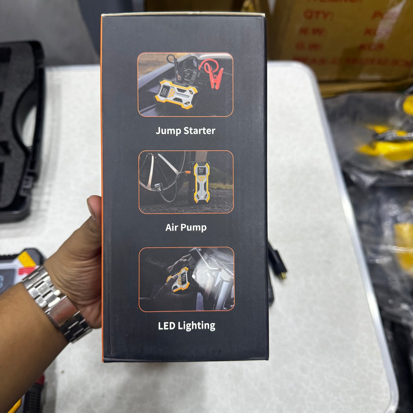 New N3 Portable 4 in 1 Jump Starter With Air Pump PowerBank & Emergency Flashlight