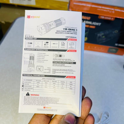 HIGH-POWER WHITE LASER LONG RANGE FLASHLIGHT YM-G646-1