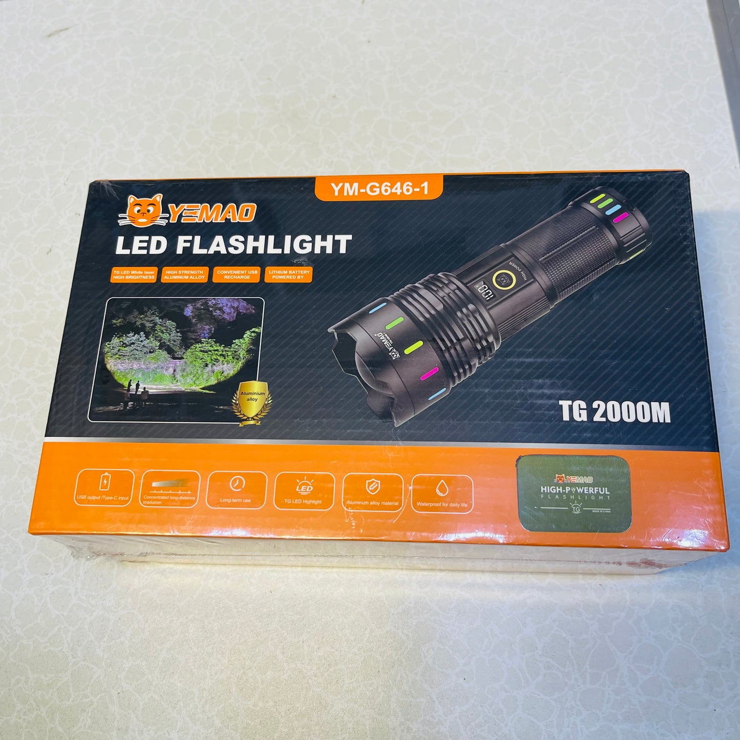 HIGH-POWER WHITE LASER LONG RANGE FLASHLIGHT YM-G646-1