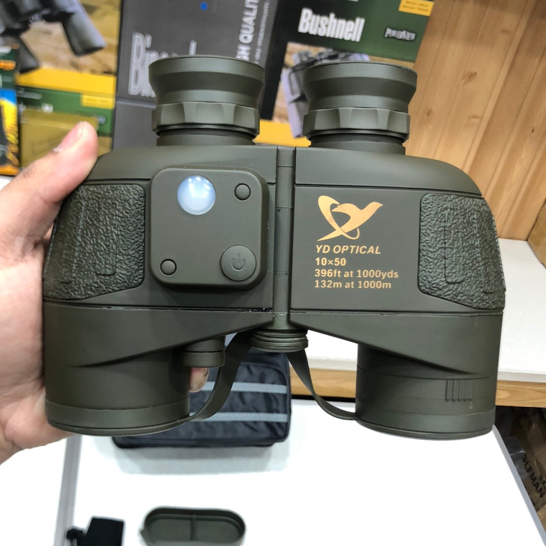 10x50 Waterproof Military Binoculars Built-in Rangefinder Compass