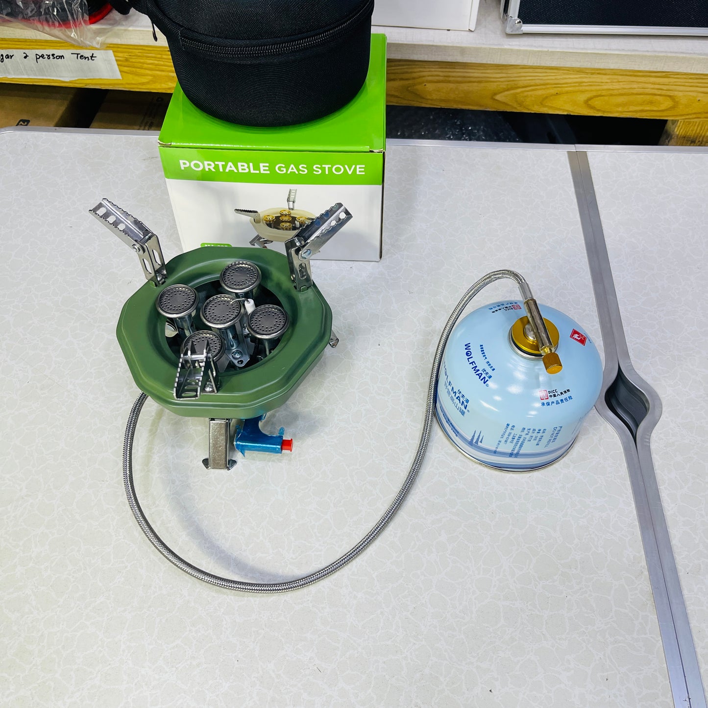 New Portable Five-Burner Metallic Travel Gas Stove With Bag MA-605