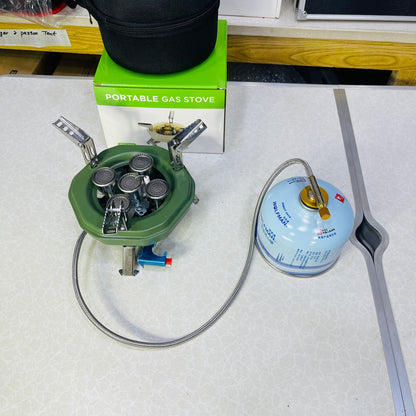 New Portable Five-Burner Metallic Travel Gas Stove With Bag MA-605