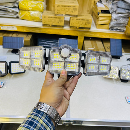 Solar 3 Heads Motion Sensor Outdoor Waterproof Garden Light With Remote Control