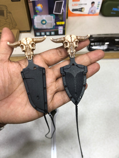 Multifunctional OX Skull Mini Neck Push Dagger