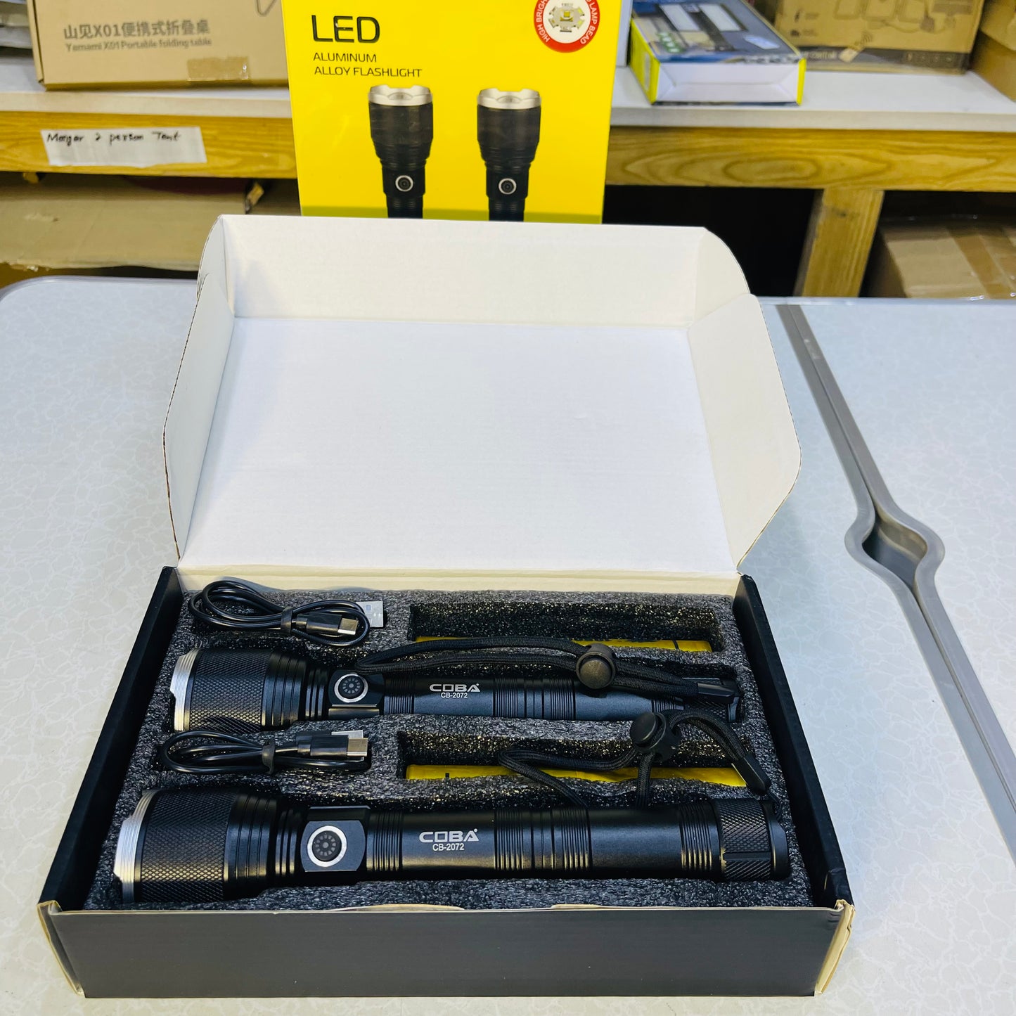 COBA Combo Pack Of 2 Led Long Range Flashlight CB-2072