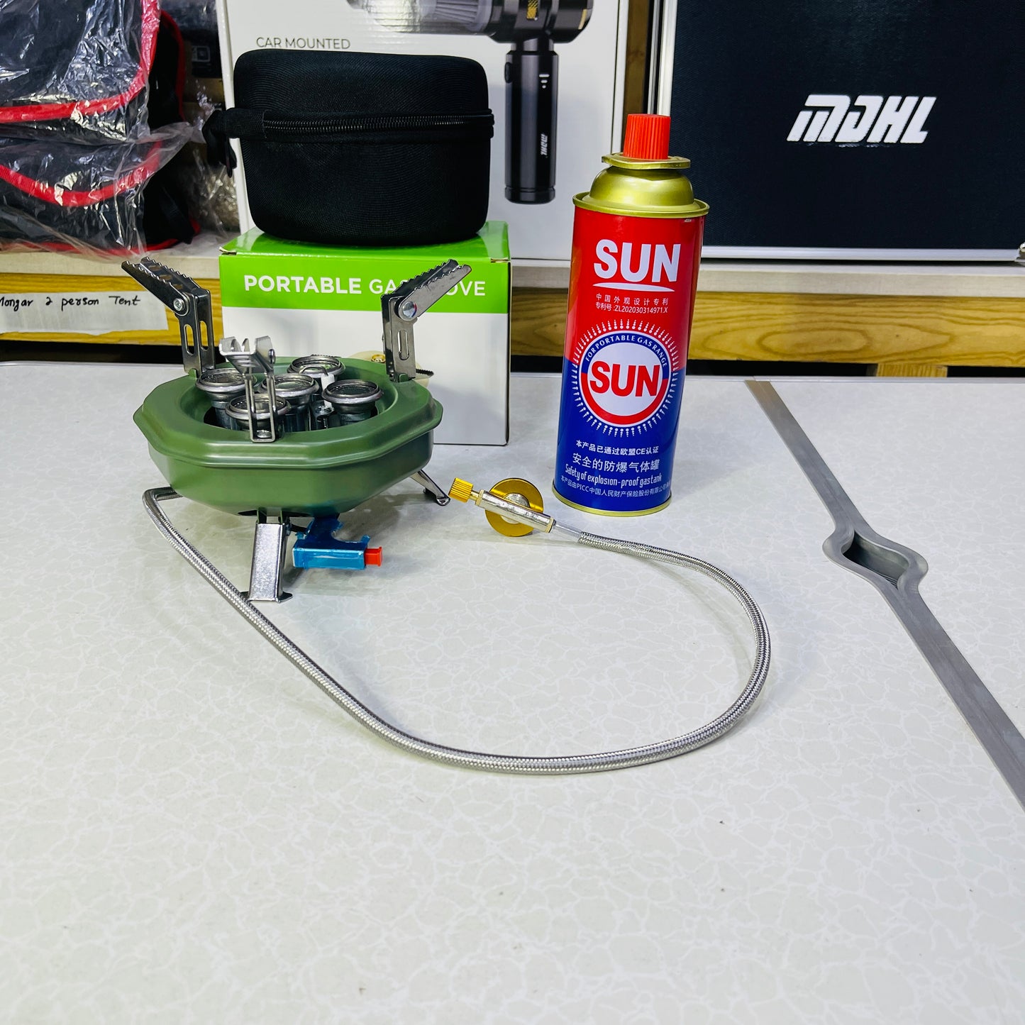 New Portable Five-Burner Metallic Travel Gas Stove With Bag MA-605