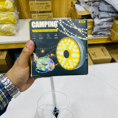 Solar Powered Dual Light Source Camping Light + 20M Atmosphere String Light