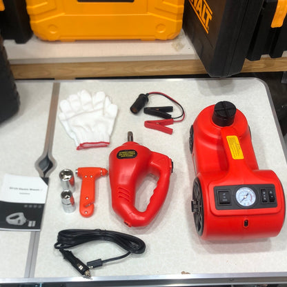 Portable Hydraulic Car Jack With Air Compressor & Tire Wrench