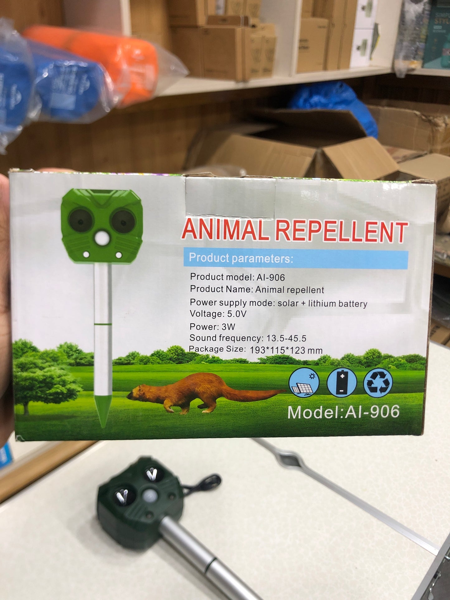 Solar Powered Animal Repellant USB Charging AI-906