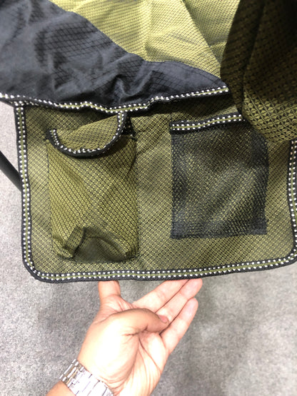 CAMP MASTER Deluxe Padded Cotton Portable Metal Arm Foldable Outdoor Chair