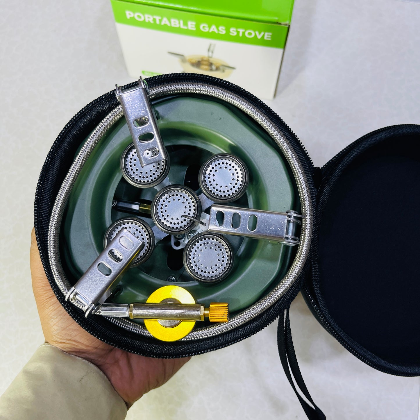 New Portable Five-Burner Metallic Travel Gas Stove With Bag MA-605