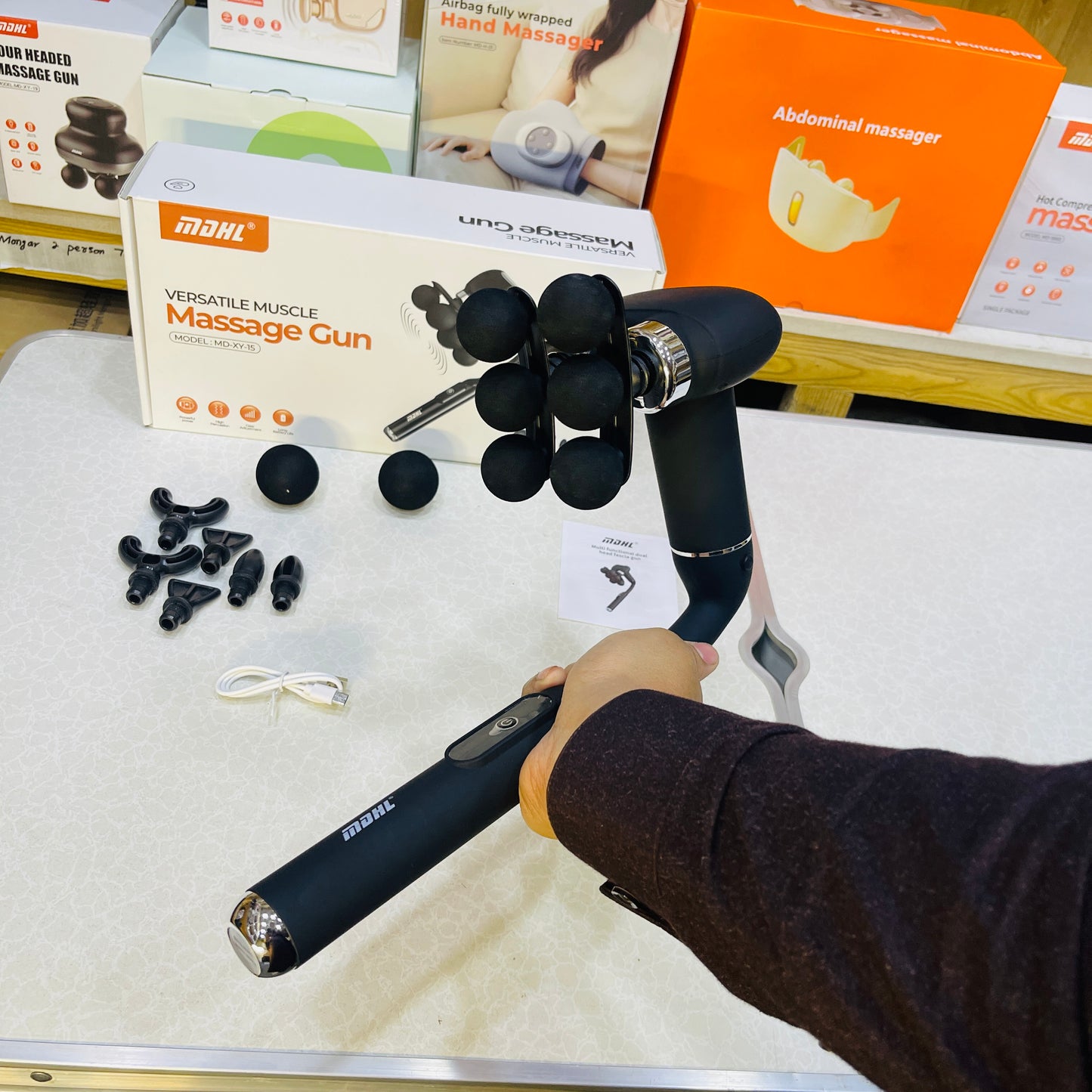 MDHL 10 Heads Handheld Power Massager – Deep Tissue Body Relief MD-XY-15