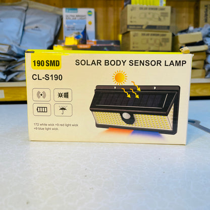 190 LED Outdoor Decoration Solar Wall Lamp With PIR Motion Sensor CL-S190