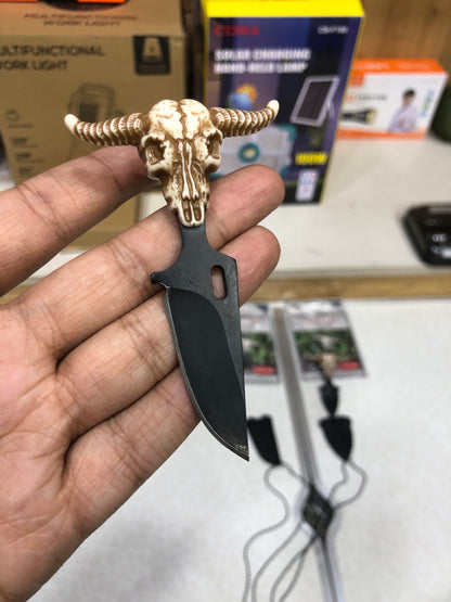 Multifunctional OX Skull Mini Neck Push Dagger