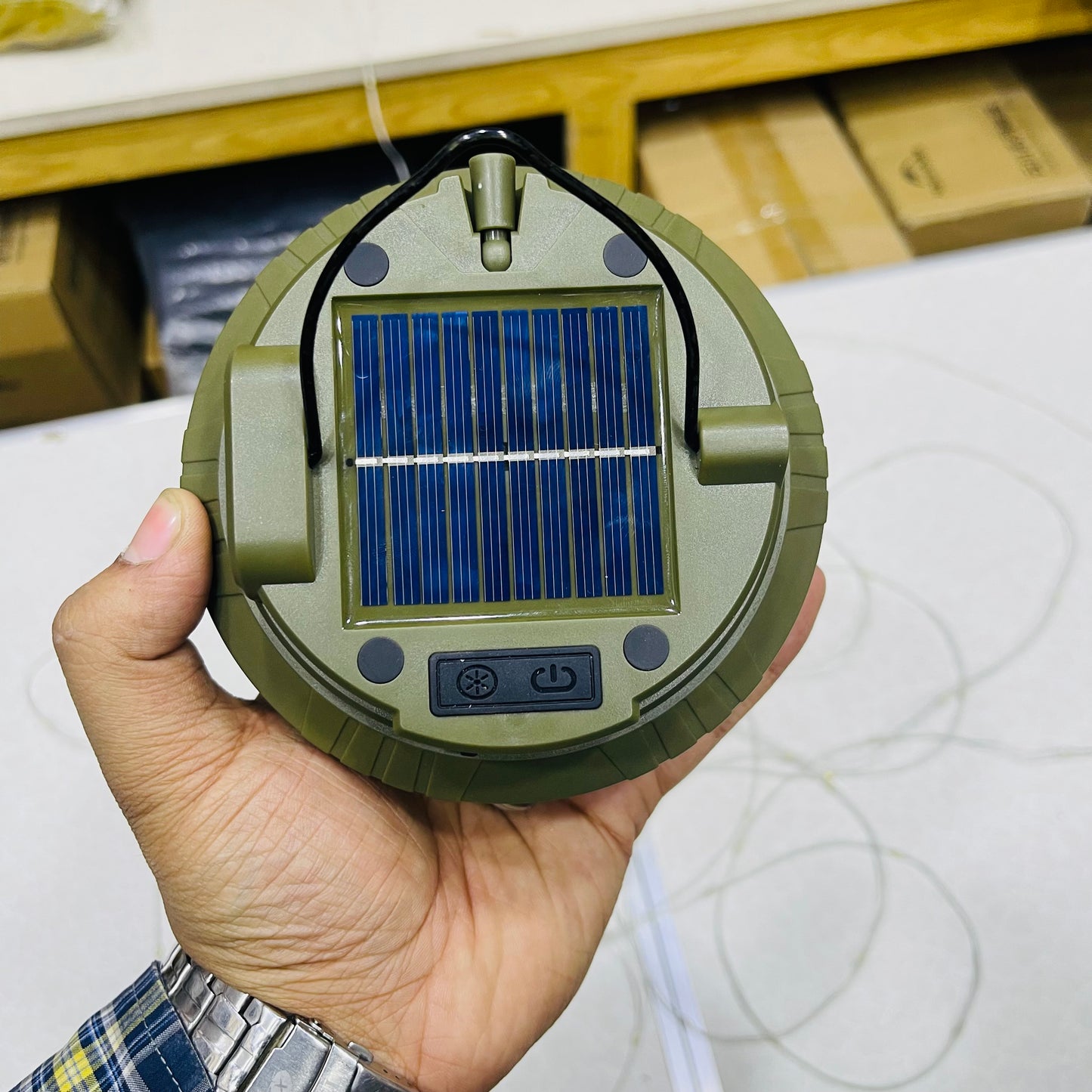 Solar Powered Dual Light Source Camping Light + 20M Atmosphere String Light