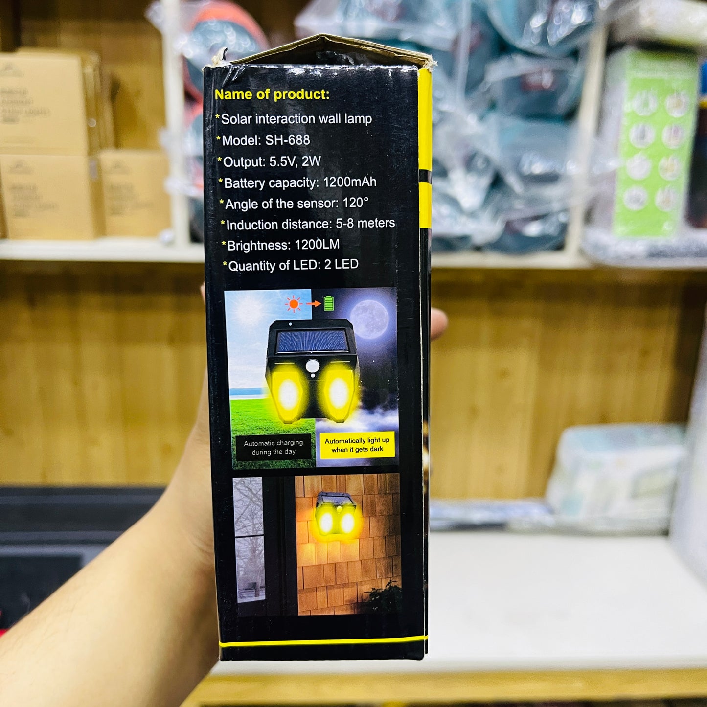 Solar Interaction Double Bulb Wall Lamp – Intelligent Outdoor Decor Lighting SH-688